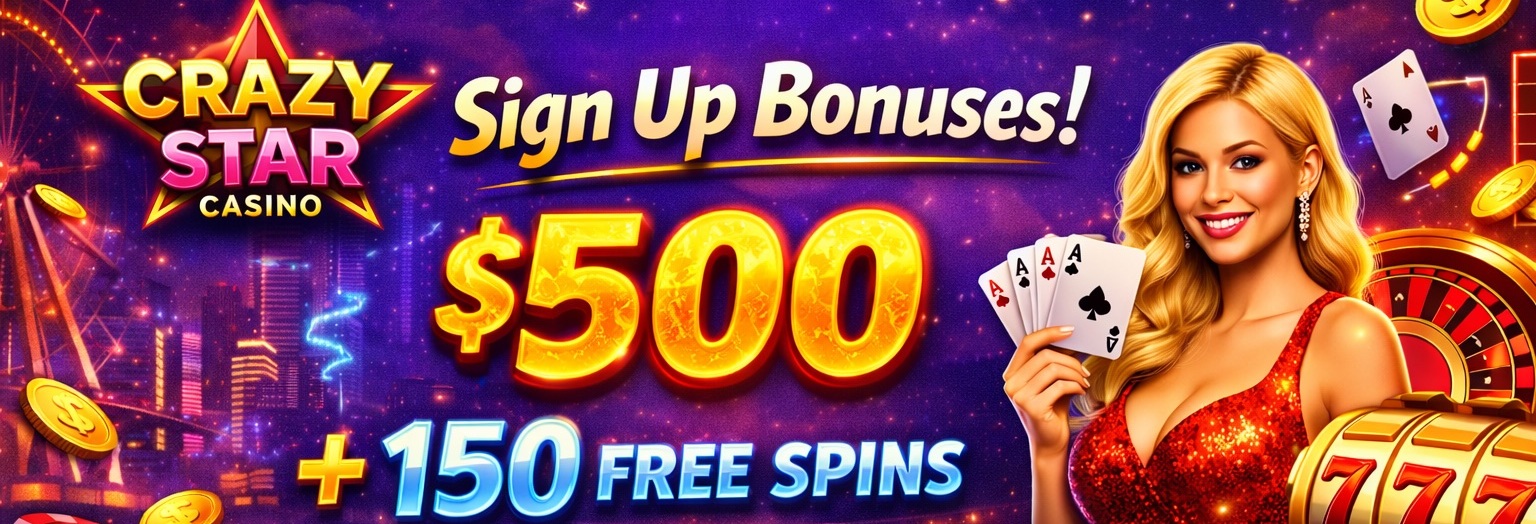 Crazy Star Sign up bonuses.